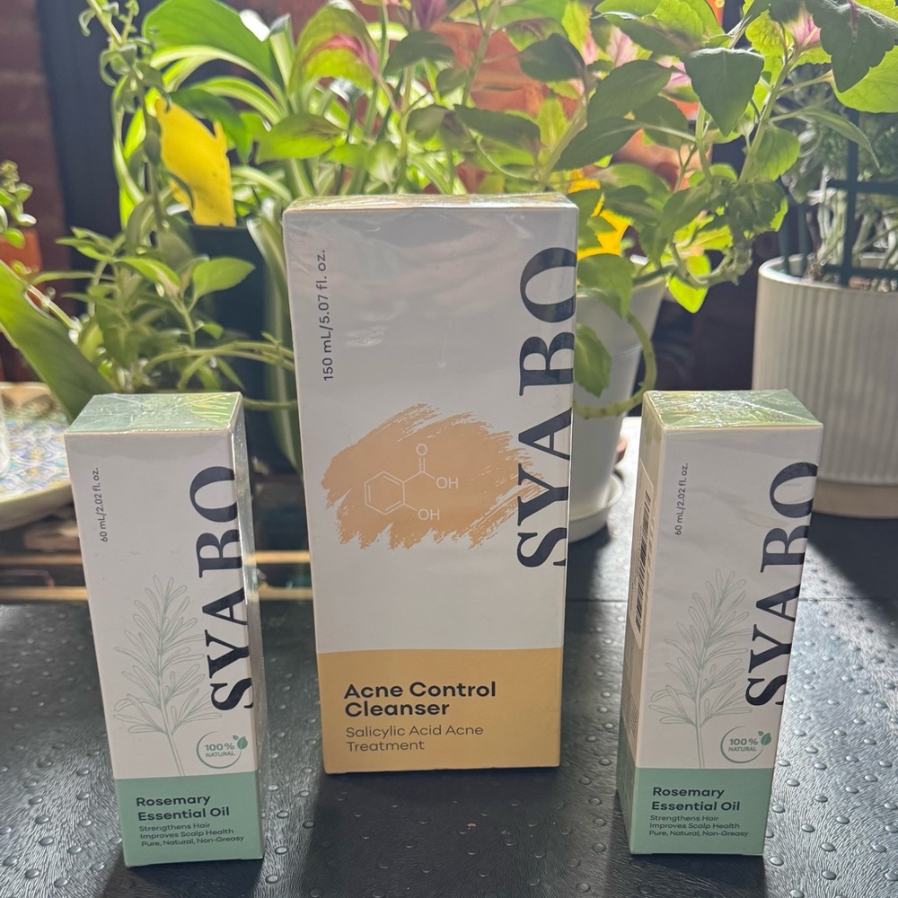 Syabo Acne Control Salicylic Acid Cleanser + 2 Rosemary Essential Oil for hair